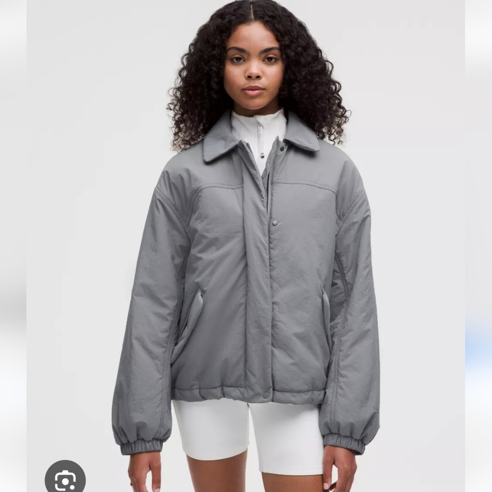 NWOT Lululemon Insulated Oversized Collared Gray Jacket Primaloft Warm Medium M